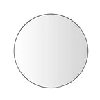 Miroir rond moderne avec cadre en aluminium fin, miroir mural pour salle de bain, miroir de courtoisie pour salle de bain, salon, noir