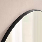 Miroir rond moderne avec cadre en aluminium fin, miroir mural pour salle de bain, miroir de courtoisie pour salle de bain, salon, noir