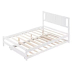 Lit plateforme double avec lit gigogne réglable simple, cadre de lit double en bois avec tête de lit pour chambre à coucher