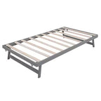 Lit plateforme double avec lit gigogne réglable simple, cadre de lit double en bois avec tête de lit pour chambre à coucher