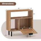 Table de chevet bohème en rotin avec étagère de rangement et pieds en métal