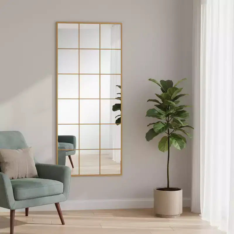 Gold Metal Framed Full Length Mirror