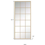 Miroir sur pied à cadre métallique doré