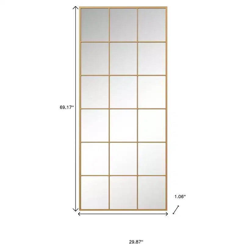 Gold Metal Framed Full Length Mirror