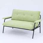 Canapé vert de 76 cm, idéal pour diverses configurations d'appartements, salons et chambres.