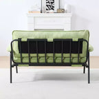 Canapé vert de 76 cm, idéal pour diverses configurations d'appartements, salons et chambres.