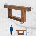 Console de ferme – Table de canapé mince marron rustique avec rangement (pour entrée/salon/foyer)