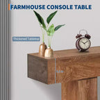 Console de ferme – Table de canapé mince marron rustique avec rangement (pour entrée/salon/foyer)