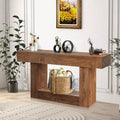 Console de ferme – Table de canapé mince marron rustique avec rangement (pour entrée/salon/foyer)