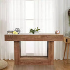Console de ferme – Table de canapé mince marron rustique avec rangement (pour entrée/salon/foyer)