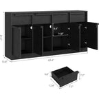 Buffet moderne avec 2 tiroirs, meuble de salle à manger/cuisine de 80 cm, plateau spacieux pour usages multiples et grand espace de rangement.