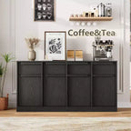 Buffet moderne avec 2 tiroirs, meuble de salle à manger/cuisine de 80 cm, plateau spacieux pour usages multiples et grand espace de rangement.