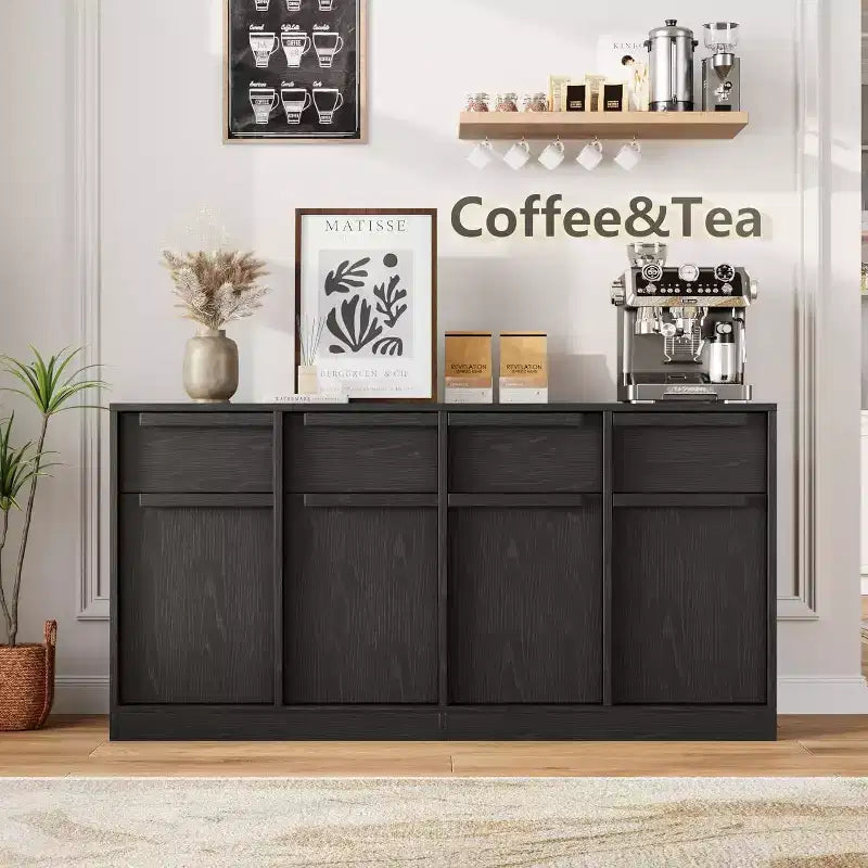 Modern Sideboard Buffet with 2 Drawers, 31.5 Inch Kitchen Dining Cabinet, Spacious Tabletop for Versatile Use and Ample Storage