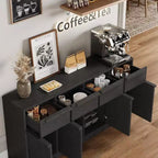 Buffet moderne avec 2 tiroirs, meuble de salle à manger/cuisine de 80 cm, plateau spacieux pour usages multiples et grand espace de rangement.