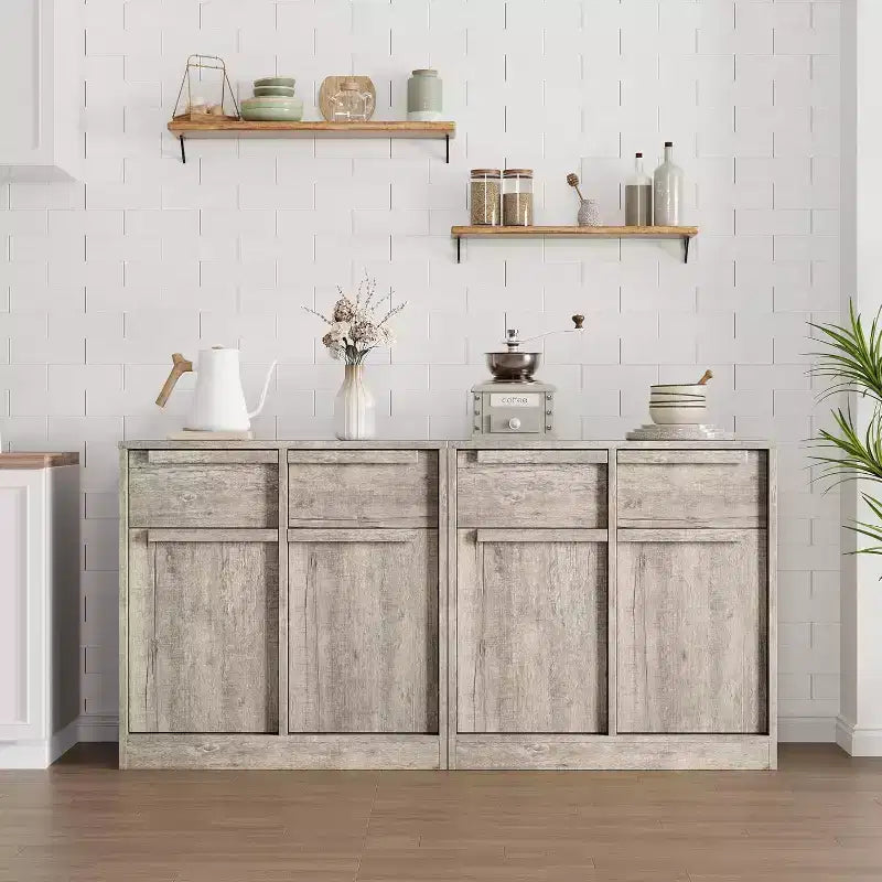 Modern Sideboard Buffet with 2 Drawers, 31.5 Inch Kitchen Dining Cabinet, Spacious Tabletop for Versatile Use and Ample Storage
