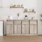 Buffet moderne avec 2 tiroirs, meuble de salle à manger/cuisine de 80 cm, plateau spacieux pour usages multiples et grand espace de rangement.