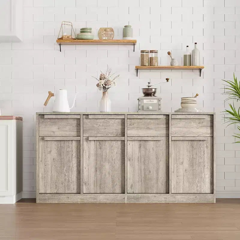 Modern Sideboard Buffet with 2 Drawers, 31.5 Inch Kitchen Dining Cabinet, Spacious Tabletop for Versatile Use and Ample Storage