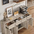 Buffet moderne avec 2 tiroirs, meuble de salle à manger/cuisine de 80 cm, plateau spacieux pour usages multiples et grand espace de rangement.