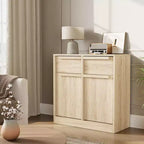 Buffet moderne avec 2 tiroirs, meuble de salle à manger/cuisine de 80 cm, plateau spacieux pour usages multiples et grand espace de rangement.