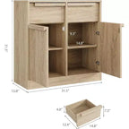 Buffet moderne avec 2 tiroirs, meuble de salle à manger/cuisine de 80 cm, plateau spacieux pour usages multiples et grand espace de rangement.