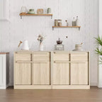 Buffet moderne avec 2 tiroirs, meuble de salle à manger/cuisine de 80 cm, plateau spacieux pour usages multiples et grand espace de rangement.