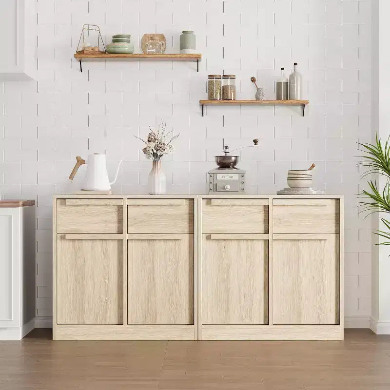 Modern Sideboard Buffet with 2 Drawers, 31.5 Inch Kitchen Dining Cabinet, Spacious Tabletop for Versatile Use and Ample Storage