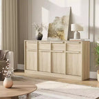 Buffet moderne avec 2 tiroirs, meuble de salle à manger/cuisine de 80 cm, plateau spacieux pour usages multiples et grand espace de rangement.