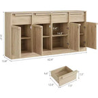Buffet moderne avec 2 tiroirs, meuble de salle à manger/cuisine de 80 cm, plateau spacieux pour usages multiples et grand espace de rangement.