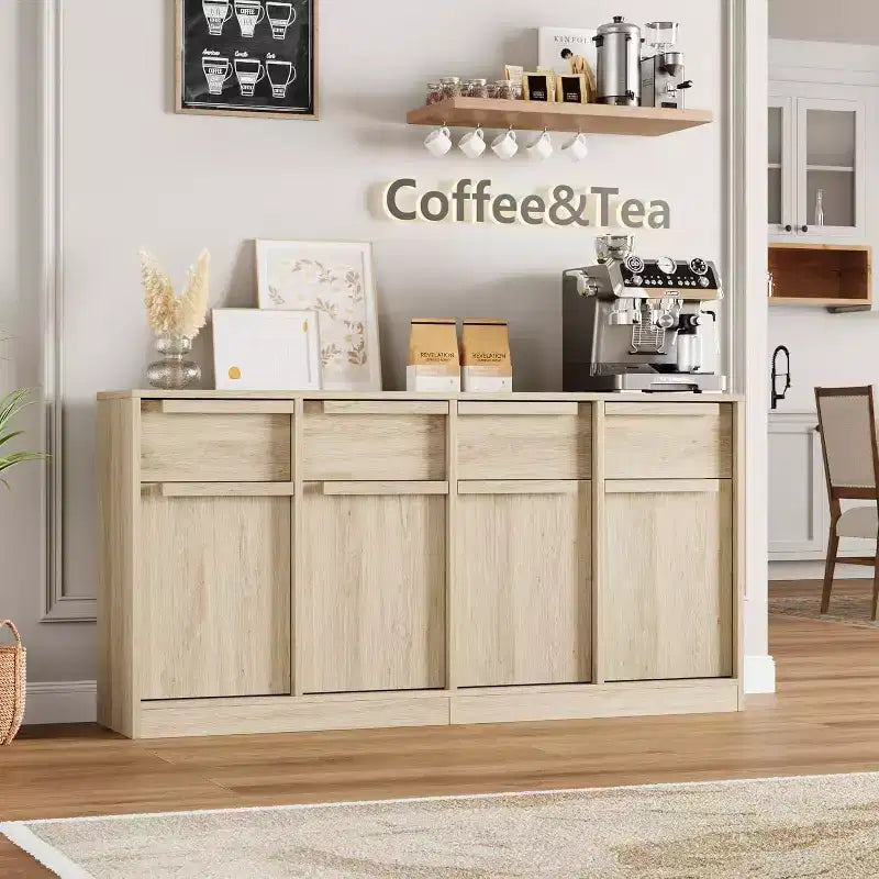 Modern Sideboard Buffet with 2 Drawers, 31.5 Inch Kitchen Dining Cabinet, Spacious Tabletop for Versatile Use and Ample Storage