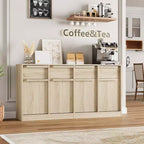 Buffet moderne avec 2 tiroirs, meuble de salle à manger/cuisine de 80 cm, plateau spacieux pour usages multiples et grand espace de rangement.