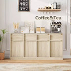 Buffet moderne avec 2 tiroirs, meuble de salle à manger/cuisine de 80 cm, plateau spacieux pour usages multiples et grand espace de rangement.