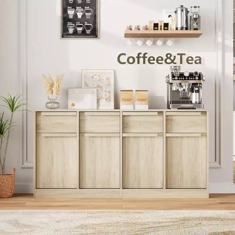 Modern Sideboard Buffet with 2 Drawers, 31.5 Inch Kitchen Dining Cabinet, Spacious Tabletop for Versatile Use and Ample Storage