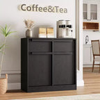 Buffet moderne avec 2 tiroirs, meuble de salle à manger/cuisine de 80 cm, plateau spacieux pour usages multiples et grand espace de rangement.