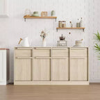 Buffet moderne avec 2 tiroirs, meuble de salle à manger/cuisine de 80 cm, plateau spacieux pour usages multiples et grand espace de rangement.