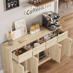 Buffet moderne avec 2 tiroirs, meuble de salle à manger/cuisine de 80 cm, plateau spacieux pour usages multiples et grand espace de rangement.