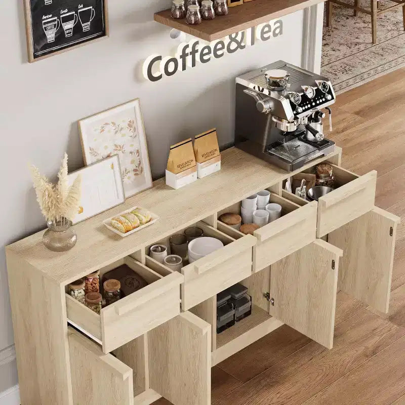 Modern Sideboard Buffet with 2 Drawers, 31.5 Inch Kitchen Dining Cabinet, Spacious Tabletop for Versatile Use and Ample Storage