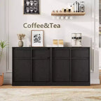 Buffet moderne avec 2 tiroirs, meuble de salle à manger/cuisine de 80 cm, plateau spacieux pour usages multiples et grand espace de rangement.