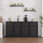 Buffet moderne avec 2 tiroirs, meuble de salle à manger/cuisine de 80 cm, plateau spacieux pour usages multiples et grand espace de rangement.