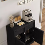 Buffet moderne avec 2 tiroirs, meuble de salle à manger/cuisine de 80 cm, plateau spacieux pour usages multiples et grand espace de rangement.