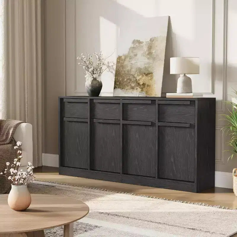 Modern Sideboard Buffet with 2 Drawers, 31.5 Inch Kitchen Dining Cabinet, Spacious Tabletop for Versatile Use and Ample Storage