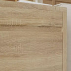 Table de chevet intelligente en chêne clair avec tiroir caché, rabat supérieur - porte avec serrure NFC et tiroir inférieur à ouverture-pression, table d'appoint pour chambre et salon