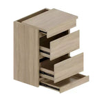 Table de chevet intelligente en chêne clair avec tiroir caché, rabat supérieur - porte avec serrure NFC et tiroir inférieur à ouverture-pression, table d'appoint pour chambre et salon