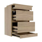 Table de chevet intelligente en chêne clair avec tiroir caché, rabat supérieur - porte avec serrure NFC et tiroir inférieur à ouverture-pression, table d'appoint pour chambre et salon