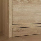 Table de chevet intelligente en chêne clair avec tiroir caché, rabat supérieur - porte avec serrure NFC et tiroir inférieur à ouverture-pression, table d'appoint pour chambre et salon