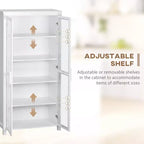 Meuble de cuisine, Armoire de rangement autonome, Vitrine avec 2 portes vitrées et 2 étagères réglables pour salle à manger