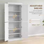 Meuble de cuisine, meuble de rangement de garde-manger avec portes et étagères, meuble de garde-manger autoportant en grain de bois