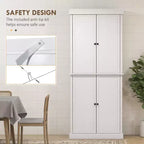 Meuble de cuisine, meuble de rangement de garde-manger avec portes et étagères, meuble de garde-manger autoportant en grain de bois