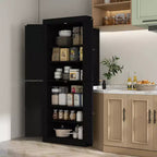 Meuble de cuisine, meuble de rangement de garde-manger avec portes et étagères, meuble de garde-manger autoportant en grain de bois