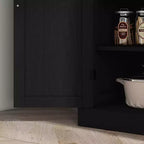 Meuble de cuisine, meuble de rangement de garde-manger avec portes et étagères, meuble de garde-manger autoportant en grain de bois