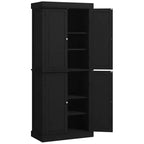 72 Kitchen Cabinet, Pantry Storage Cabinet with Doors and Shelves, Freestanding Food Pantry Cabinet Wood Grain